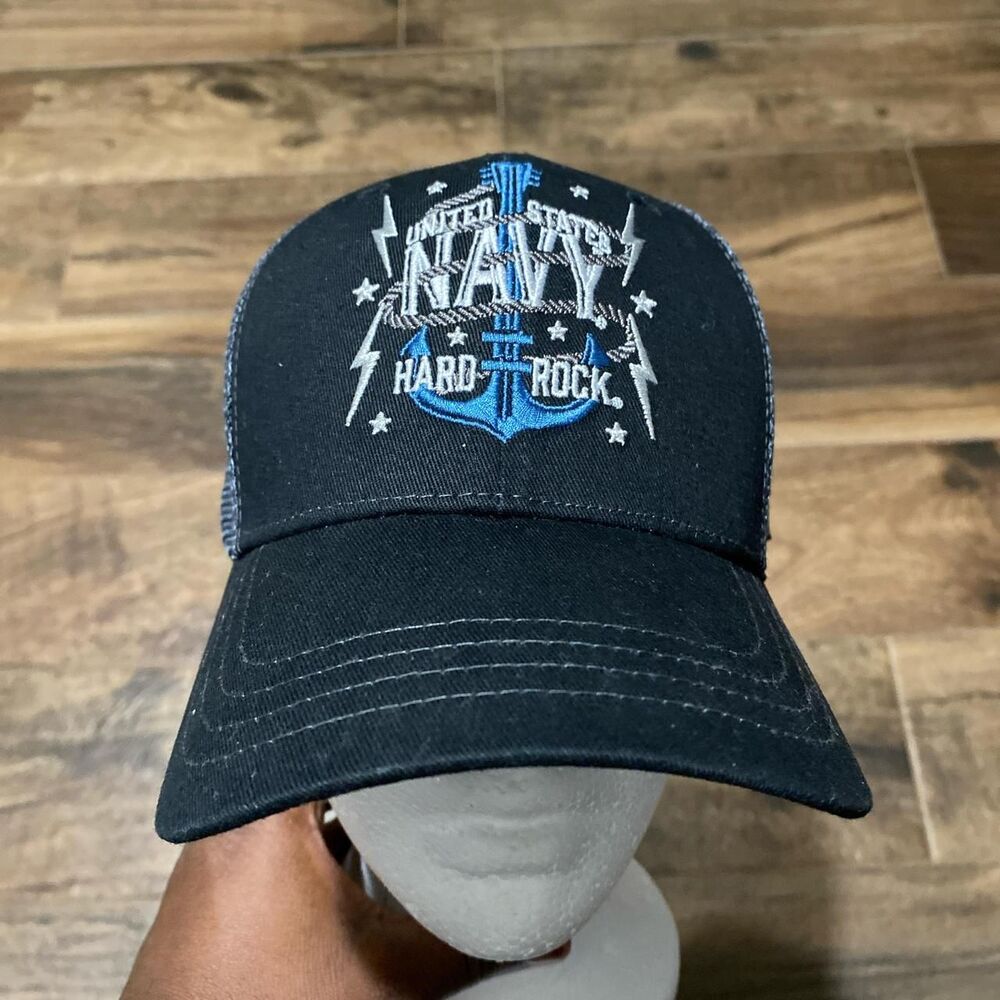 Hard-Rock-Cafe Men's Black and Blue United States Navy Hat